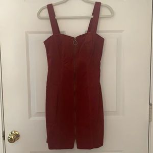 Forever 21 Burgundy Zip Dress